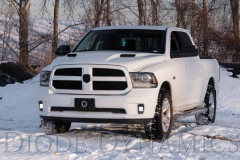 SS3 LED Fog Light Kit for 2013-2018 Ram 1500 White SAE Fog Sport w/ Backlight Diode Dynamics