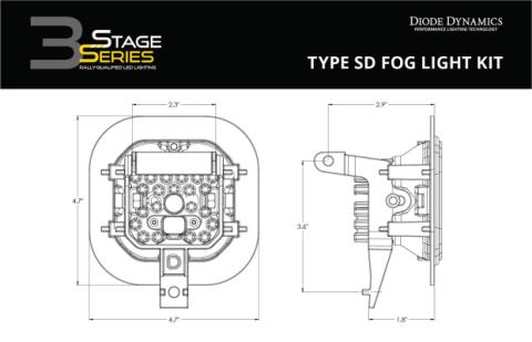 SS3 Sport Type SD Kit ABL Yellow SAE Fog Diode Dynamics