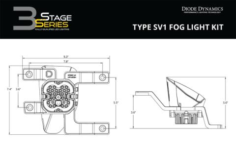 SS3 Max Type SV1 Kit ABL Yellow SAE Fog Diode Dynamics