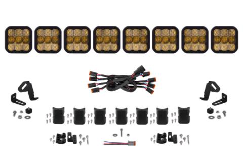 SS5 Pro Universal CrossLink 8-Pod Lightbar Yellow Combo Diode Dynamics
