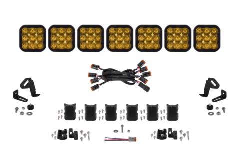 SS5 Pro Universal CrossLink 7-Pod Lightbar Yellow Driving Diode Dynamics