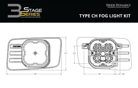 SS3 Type CH LED Fog Light Kit Max ABL White SAE Fog Diode Dynamics