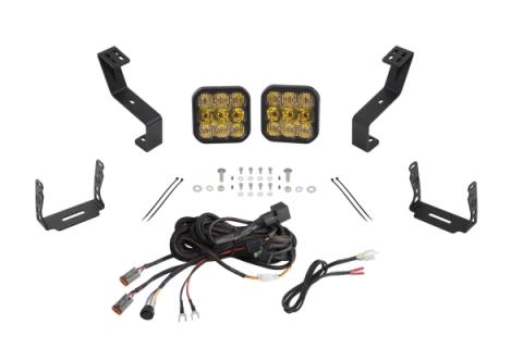 SS5 Bumper LED Pod Light Kit for 2019-Present Ram, Sport Yellow Combo Diode Dynamics