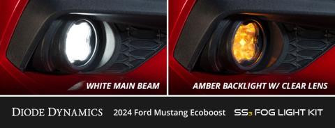 SS3 Add-On Fog Lamp Kit for 2024 Ford Mustang GT White Pro Diode Dynamics