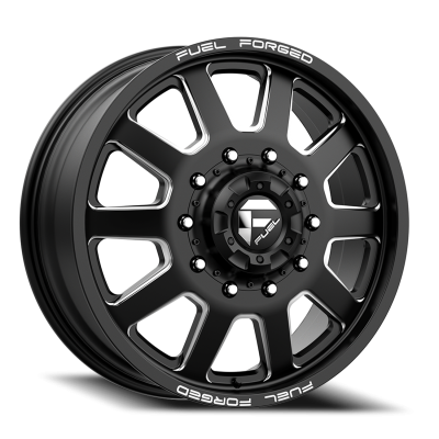 Dually Wheels 22X8.5 FF09D Dually DE09 BK 10 On 225 Matte Black Milled 170.1 Bore 105 Offset Front Dually Fuel Off Road Wheels