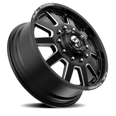 Dually Wheels 24X8.25 FF09D Dually DE09 BK 10 On 225 Matte Black Milled 170.1 Bore 105 Offset Front Dually Fuel Off Road Wheels