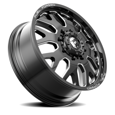 Dually Wheels 22X8.5 FF19D Dually DE19 BK 10 On 225 Gloss Black Milled 170.1 Bore 105 Offset Front Dually Fuel Off Road Wheels