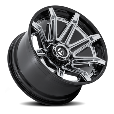 Aluminum Wheels 22X12 Brawl FC401PB 6 On 135 Chrome/Gloss Black Lip 87.1 Bore -44 Offset Fuel Off Road Wheels