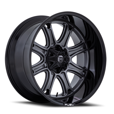 Aluminum Wheels 24X12 Darkstar FC853AB 5 On 114.3/5 On 127 Matte Gunmetal Gray/Black Lip 78.1 Bore -44 Offset Fuel Off Road Wheels