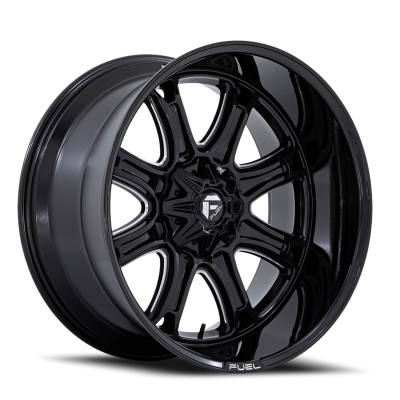 Aluminum Wheels 22X10 Darkstar FC853BE 5 On 114.3/5 On 127 Gloss Black/Milled 78.1 Bore 10 Offset Fuel Off Road Wheels