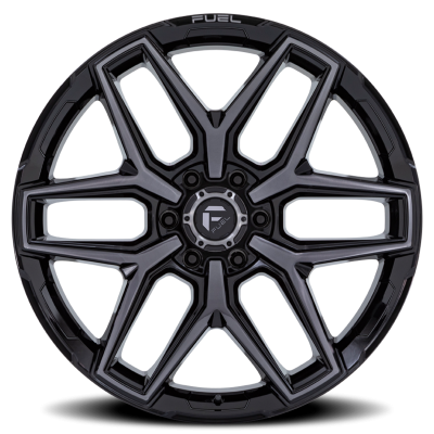 Aluminum Wheels 18X9 Flux 6 FC854BT 6 On 114.3 Gloss Black Brushed Gray Tint 66.06 Bore 20 Offset Fuel Off Road Wheels