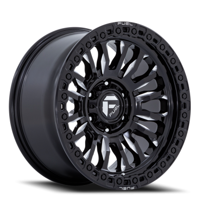 Aluminum Wheels 20X10 Rincon SBL FC857BE 5 On 127 Gloss Black Milled 71.5 Bore -18 Offset Fuel Off Road Wheels