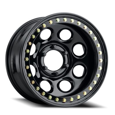 Aluminum Wheels 15x10 Rock 8 RT81 Gloss Black Beadlock -44 Offset 5 on 114.3 Bolt Pattern 83.82 Bore Raceline
