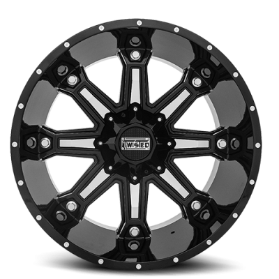 Aluminum Wheels 20x12 Vixon T-27 Gloss Black Machined 5 On 114.3/5 On 127 Bolt Pattern -44 Offset Twisted Off-Road