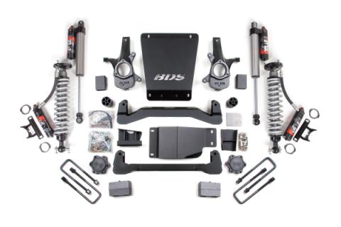 4 Inch Lift Kit FOX 2.5 Performance Elite 5 Inch Block Lift Coil-Over 07-13 Silverado/Sierra 1500 4WD BDS Suspension