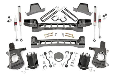 6 Inch Lift Kit M1 Shocks Silverado/Sierra 1500 2WD (99-06 &amp; Classic) Rough Country