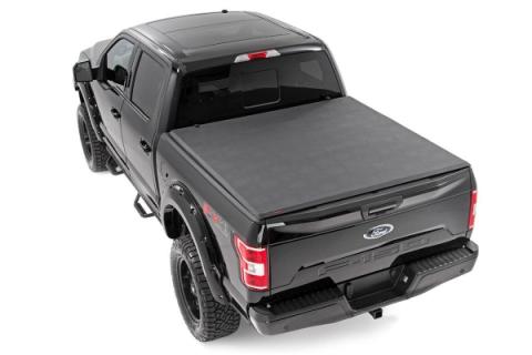 Soft Tri-Fold Bed Cover 6 Foot 7 Inch Bed Ford F-150 (15-20)/Raptor (17-20) Rough Country