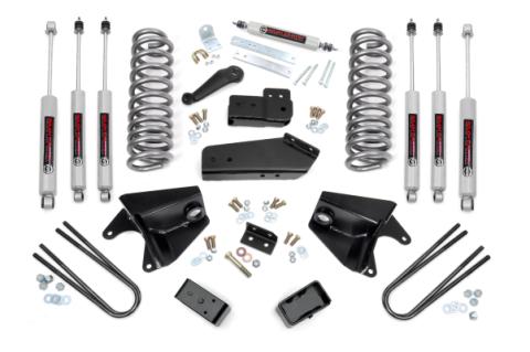 4 Inch Lift Kit Quad Front Shocks Rear Blocks Ford Bronco 4WD (80-96) Rough Country