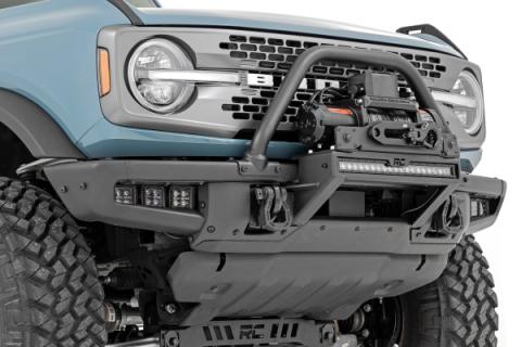 LED Light Kit Fog Mount Triple 2 Inch Black Pair Amber DRL Ford Bronco (21-25) Rough Country