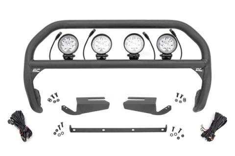 Nudge Bar 4 Inch Round Led (x4) OE Modular Steel Ford Bronco 4WD (21-25) Rough Country
