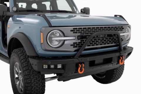 Safari Bar 3.5 Inch Round LED (Quad) Black Amber DRL OE Modular Steel Ford Bronco (21-25) Rough Country