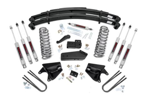 4 Inch Lift Kit Quad Front Shocks Rear Springs Ford F-150 4WD (80-96) Rough Country