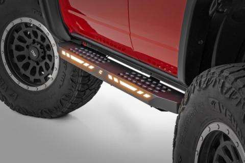 AC2 Running Boards Amber/White 4-Door Ford Bronco 4WD (2021-2025) Rough Country