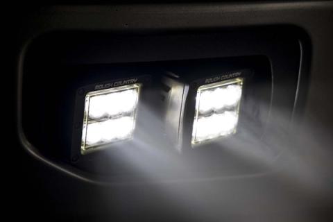 LED Light Kit Fog Mount Dual 2 Inch Black Pairs Spot/Flood Ford F-150 (15-17) Rough Country
