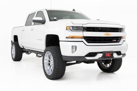 LED Ditch Light Kit 2in Black Pair Amber DRL Silverado/Sierra 1500 (14-18 &amp; Classic) Rough Country