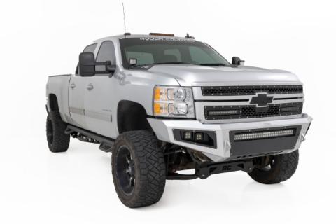 LED Light Ditch Mount 2 Inch Black Pair White DRL Chevy 1500 (2007-2013) Rough Country