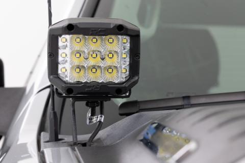 LED Light Kit Ditch Mount 3 Inch OSRAM Wide Chevy 1500 &amp; Silverado/Sierra 2500HD/3500HD (07-14) Rough Country