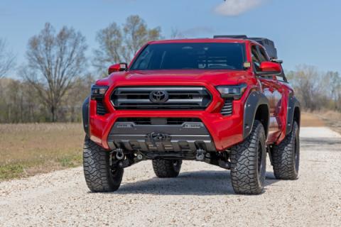 LED Light Kit Ditch Mount 2 Inch Black Pair Flood Toyota Tacoma (24-26) Rough Country