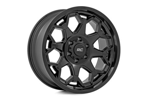 80 Series Wheel One-Piece Semi Gloss Black 20x10 5x5 -19mm Rough Country
