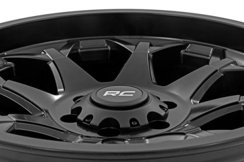 80 Series Wheel One-Piece Semi Gloss Black 20x10 5x5 -19mm Rough Country