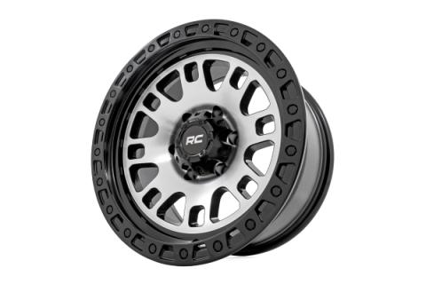 82 Series Wheel One-Piece Machined Semi Gloss Black 17x9 5x4.5 -12mm Rough Country