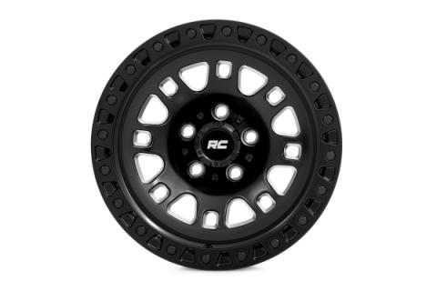 82 Series Wheel One-Piece Semi Gloss Black 17x9 5x4.5 -12mm Rough Country