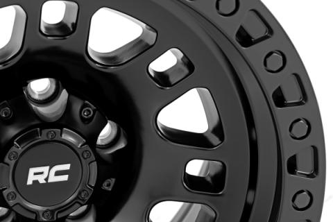 82 Series Wheel One-Piece Semi Gloss Black 17x9 5x4.5 -12mm Rough Country