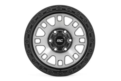 82 Series Wheel One-Piece Machined Semi Gloss Black 18x9 6x5.5 -12mm Rough Country
