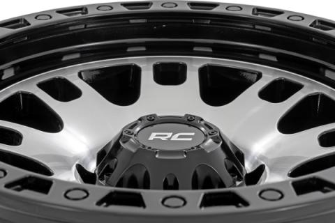 82 Series Wheel One-Piece Machined Semi Gloss Black 18x9 6x5.5 -12mm Rough Country