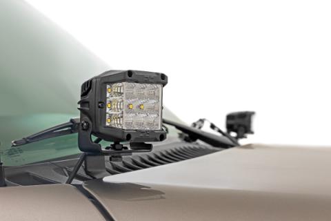 LED Light Kit Ditch Mount 2 Inch Black Pair Amber DRL Chevy Silverado 1500 (99-06) Rough Country