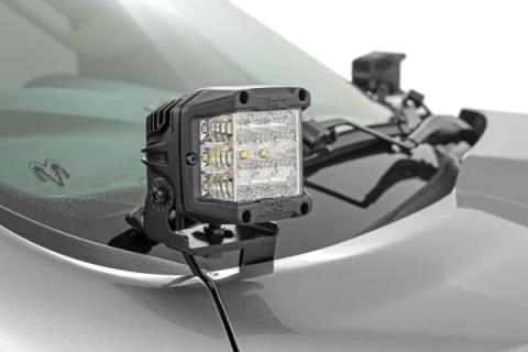 LED Light Kit Ditch Mount 2 Inch Black Pair Amber DRL Ram 1500 (19-26) Rough Country