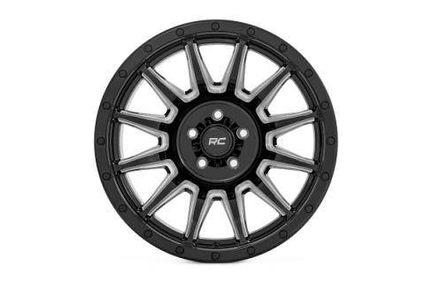 90 Series Wheel One-Piece Gloss Black w/machined spokes 20x9 6x5.5 0mm Rough Country