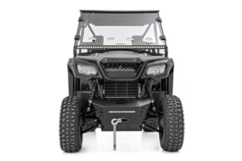 Winch Plate 4500-LB Winch 10 Inch Black Slimline Honda Pioneer 520 Rough Country