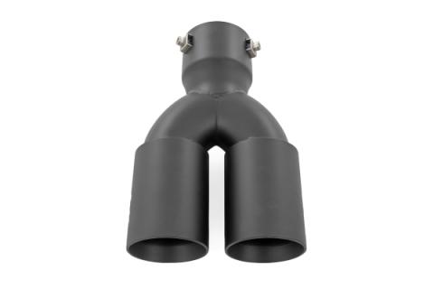 Exhaust Tip Black Red RC Logo 2.5-3 Inch Pipe Single Inlet Dual Outlet Rough Country