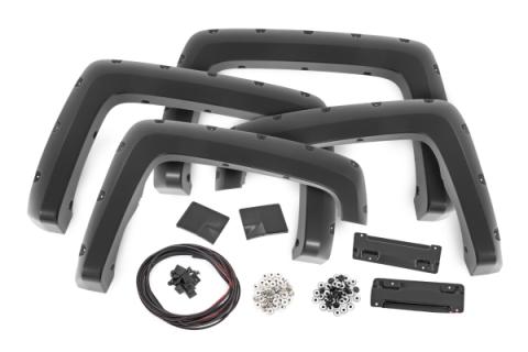 Pocket Fender Flares 6 Foot 7 Inch &amp; 8 Foot Bed G1C Overcast Chevy Silverado 1500 (14-18)/2500HD Rough Country