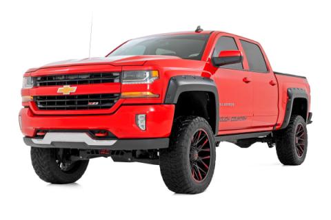 Pocket Fender Flares 6 Foot 7 Inch &amp; 8 Foot Bed G1C Overcast Chevy Silverado 1500 (14-18)/2500HD Rough Country
