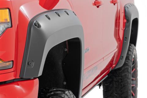 Pocket Fender Flares 6 Foot 7 Inch &amp; 8 Foot Bed G1C Overcast Chevy Silverado 1500 (14-18)/2500HD Rough Country