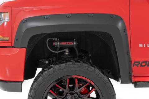 Pocket Fender Flares 6 Foot 7 Inch &amp; 8 Foot Bed G1C Overcast Chevy Silverado 1500 (14-18)/2500HD Rough Country