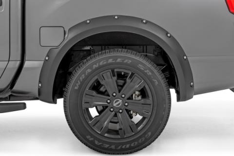 Pocket Fender Flares Crew QAK Glacier White W/O Emblem Nissan Titan (17-24) Rough Country