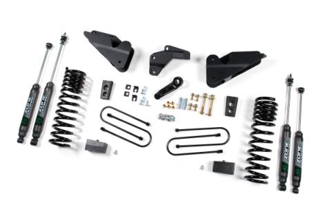 13-18 RAM 3500 4 Inch Lift Kit Gas 2 Inch Rear Block With Nitro Shocks Zone Offroad